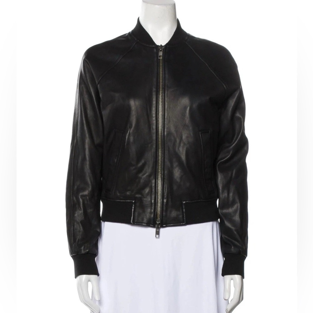 Vince Lamb Leather Café Racer Moto Jacket Women’s L / Men’s M Ret $1,000 Perfect - Picture 10 of 10